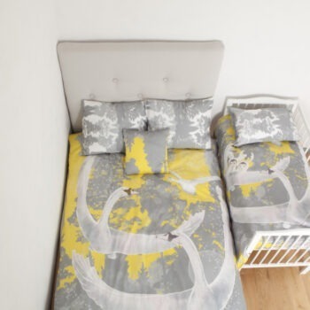 Voodipesukomplekt Luiged kollases