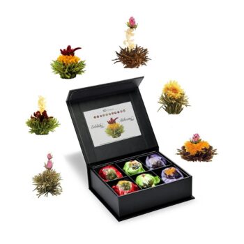 Musta, rohelise ja valge tee teelillede komplekt