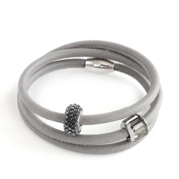 Triple wrap leather bracelet