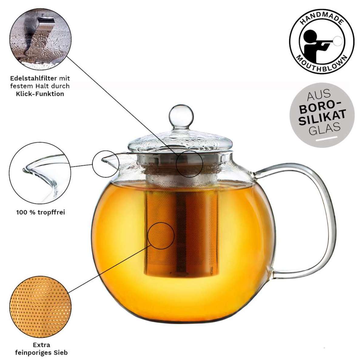 Teekann (klaasist), 1,3 L 3 Teekann (klaasist), 1,3 L - Image 3